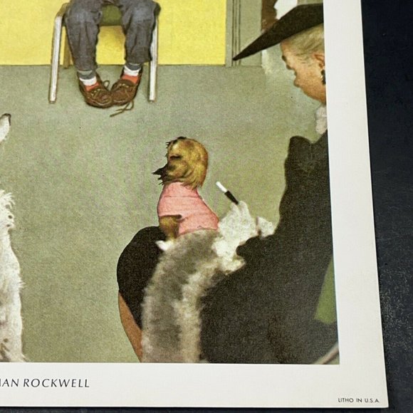Norman Rockwell At The Vet’s Office Lithograph Waiting for the Vet 8” x 10” - Picture 4 of 8